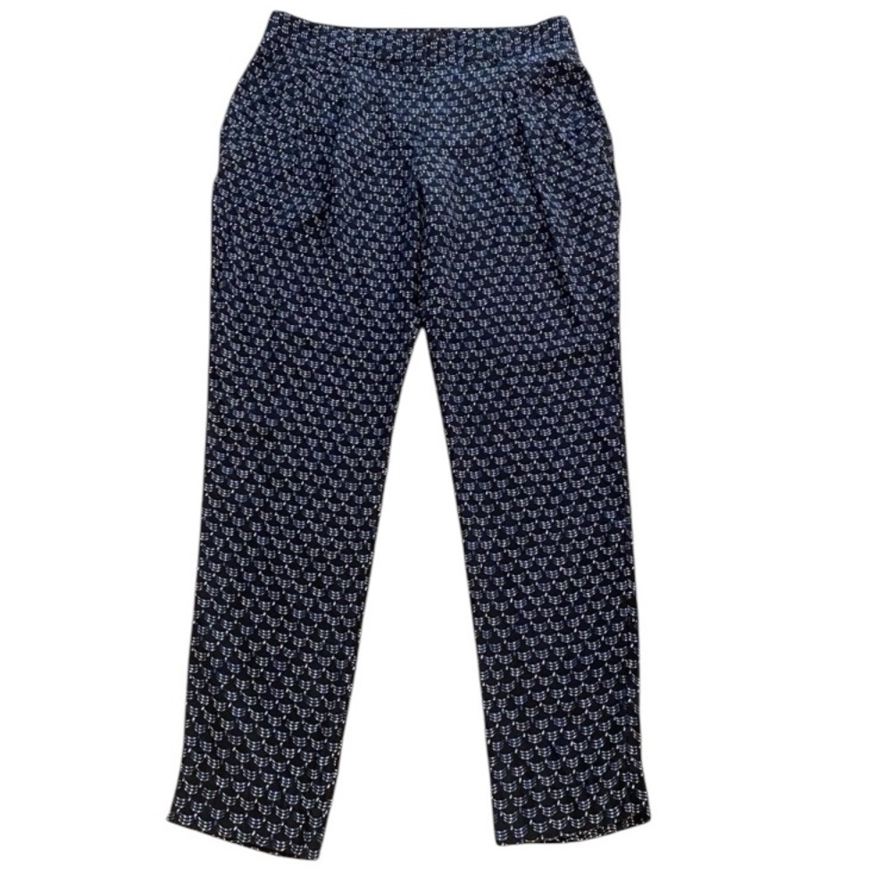 Theory women’s silk pants pockets, pleated black blue new without tag, size 30